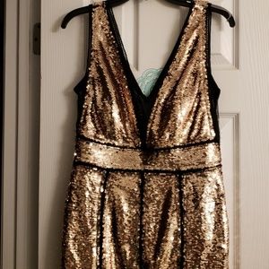 Boston Proper Rose Gold Sequin Dress
